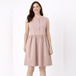 Olive clothing dress made in England size Medium plush pink rose color